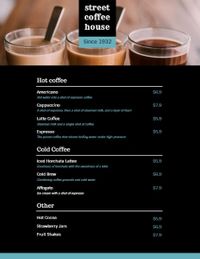 business, store, shop, Black Coffee House Drink Menu Template