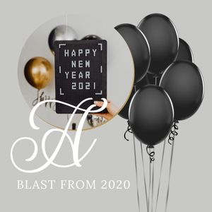 balloons, balck white, balck, White Black New Year Blast  Photo Collage (Square) Template