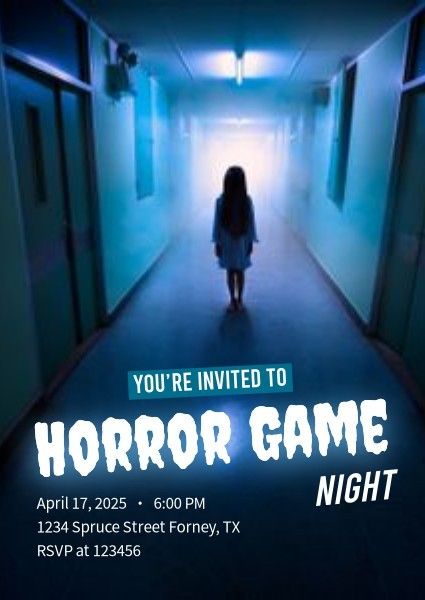 youtube, social media, ghost, Horror Game Experience  Invitation Template
