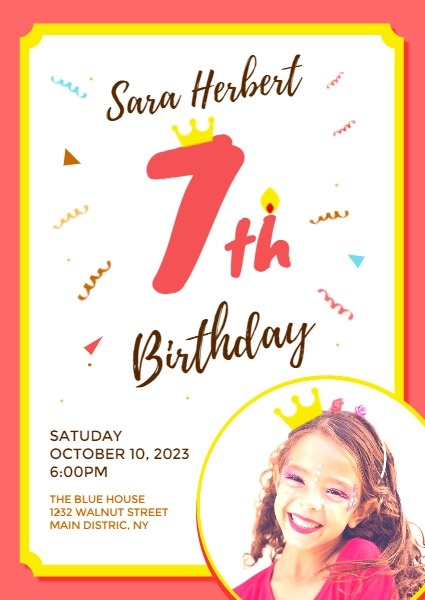 Cute Style Birthday Party Invitation