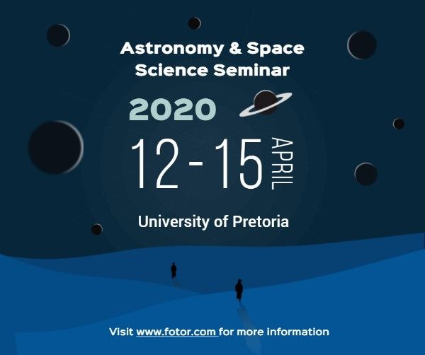 天文学与空间研讨会的蓝色背景 Facebook帖子