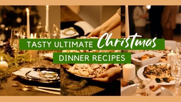 christmas, xmas, christmas recipe, Elegant Holiday Dinner Recipe Youtube Thumbnail Template