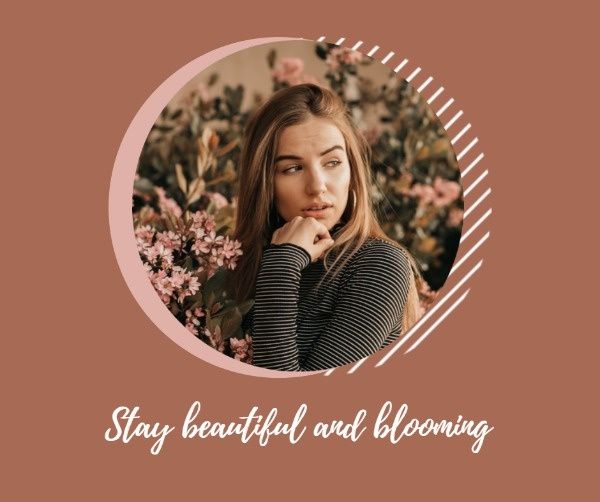 beautiful, woman, life style, Brown Fashionable Girl Photo Facebook Post Template