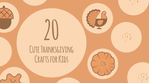 thank you, festival, holiday, Cute Thanksgiving Craft Youtube Thumbnail Template