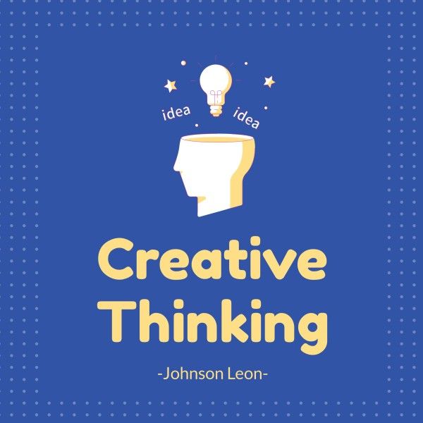 bulb, brain, idea, Blue Creative Thinking Podcast Cover Template