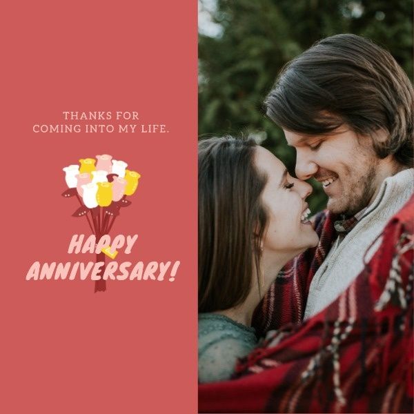 wedding, love, romance, Happy Anniversary  Instagram Post Template