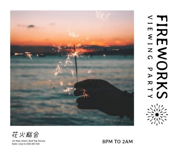 fireworks, japan, festivals, Firework Party Facebook Post Template