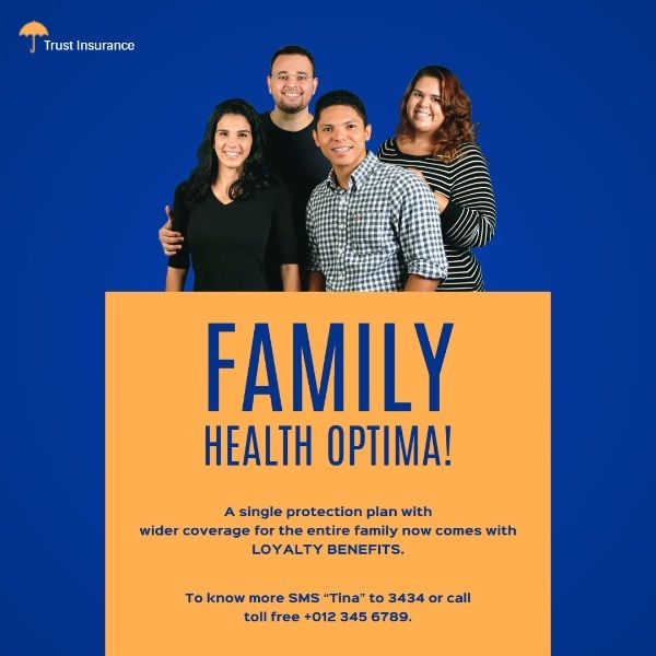 family, health, trust, Insurance Company Investment Instagram Post Template