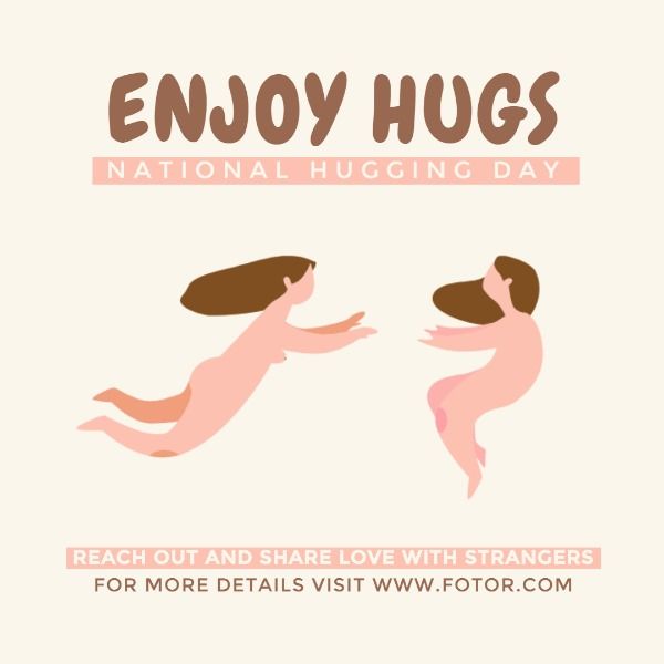 hugs, woman, festival, National Hugging Day  Instagram Post Template