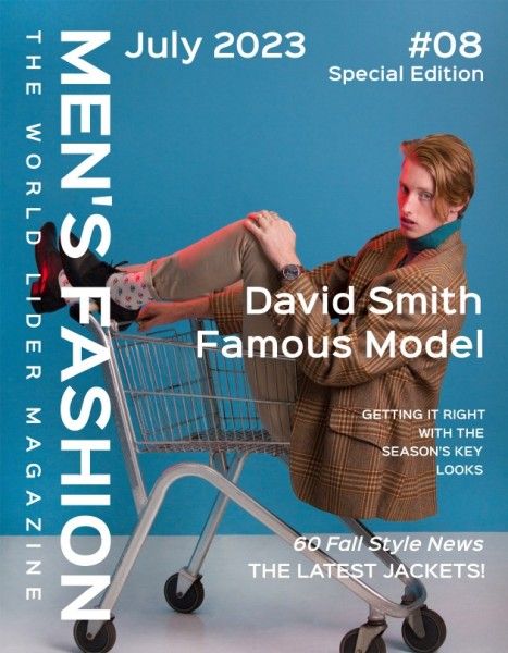 beauty, style, lifestyle, Men's Fashion Magazine Book Magazine Cover Template