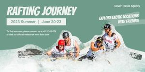 fun, summer, travel, Green Rafting Journey Twitter Post Template