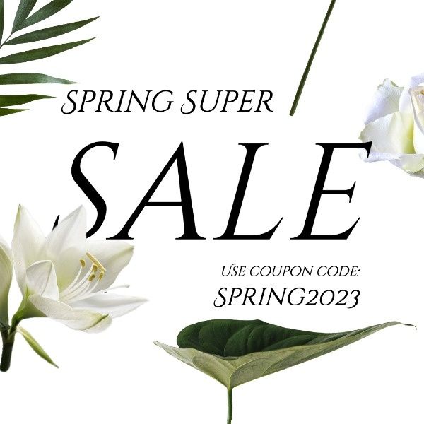 discount, store, shop, Simple Floral Spring Sale Instagram Post Template
