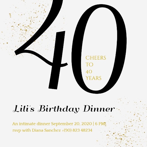40th Birthday Party Dinner Instagram Post