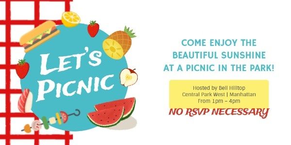 かわいいピクニックパーティー招待 Twitter画像