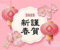 粉红色插画中国新年祝福爱情 Facebook帖子