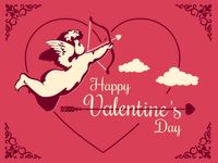 Red Valentine's Day Cupid Love Card