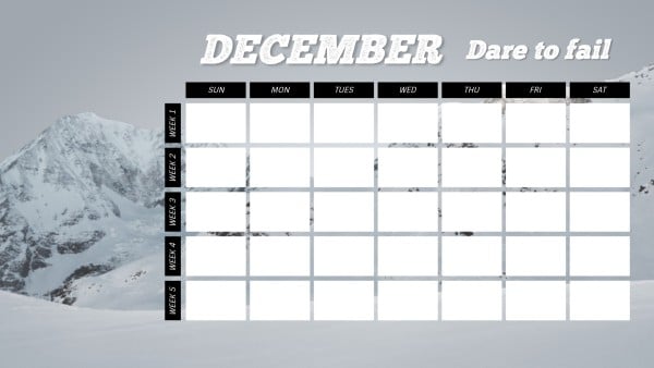 Snowy December Calendar Calendar