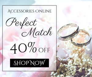 白い花の結婚指輪バナー広告 レクタングル（中）