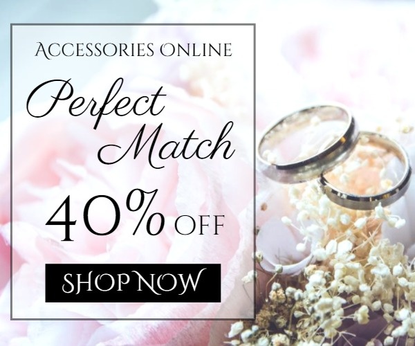 White Flower Wedding Ring Banner Ads Medium Rectangle
