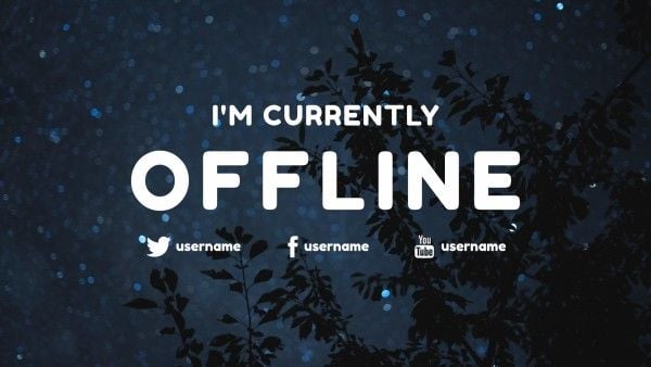 leave, stream, gaming, Black Night Twitch Offline Banner Template