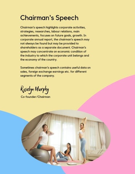 Yellow And Pink New Yoga Class Annual Report Report