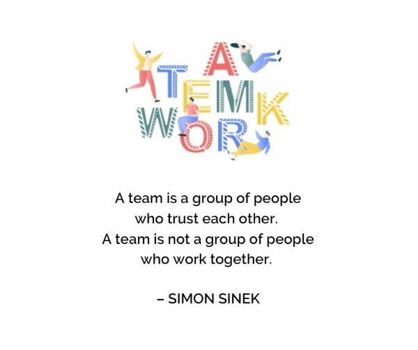 cooperation, teammate, quote, White Background Of Team Work Facebook Post Template