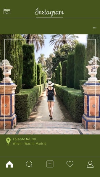 Grüner Hintergrund des Instagram-Posts