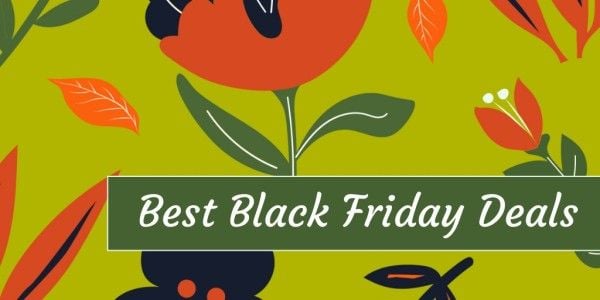 black friday, sale, promotion, Floral Twitter Post Template