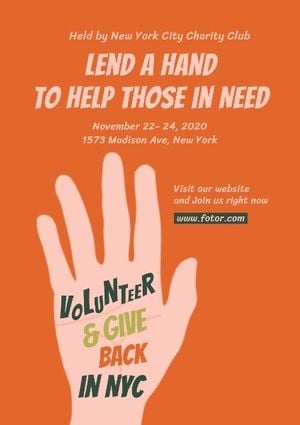 volunteers, hands, help, Volunteer  Poster Template