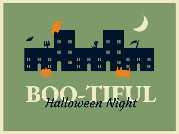 vacation, entertainment, trick or treat, Boo-tiful Halloween Night Card Template