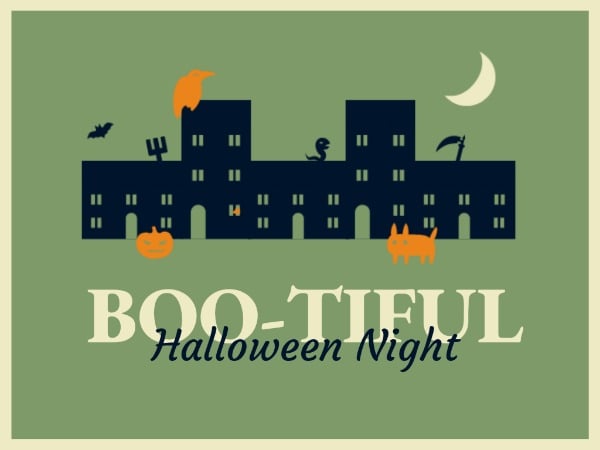 Boo-tiful Halloween Night Card