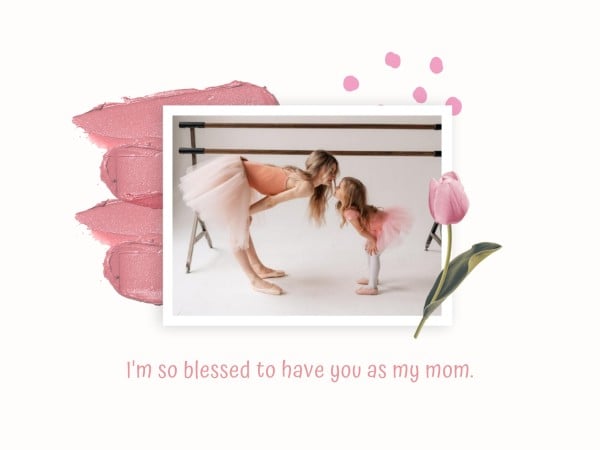ピンクフローラルモンタージュ母の日 メッセージカード