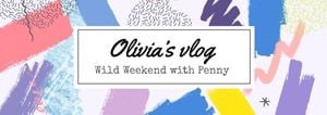 design, minimalist, watercolor, Colorful Vlog Tumblr Banner Template