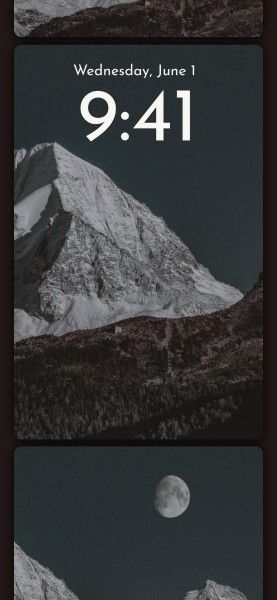 collage, lock screen, photo, Dark Night Mountain Phone Wallpaper Template
