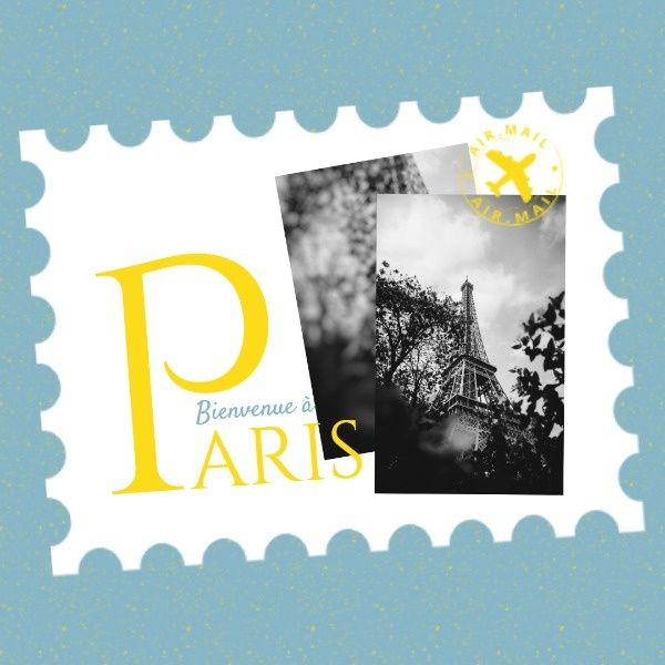 bienvenue à paris, france, trip, Paris Travel Instagram Post Template