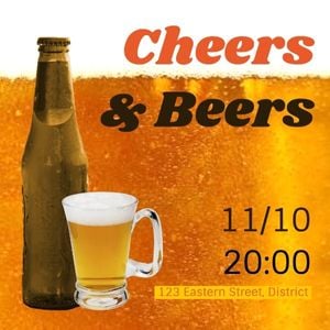 sale, drink, beer fest, Cheer And Beer Event Instagram Post Template