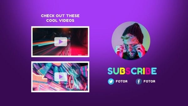 subscribe, punk, rock, Purple Cool Videos Youtube Thumbnail Template
