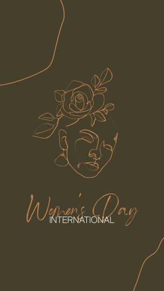 深绿色插图国际妇女节 Instagram快拍