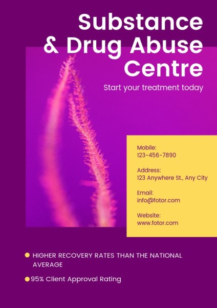 Purple Substance And Drug Abuse Flyer