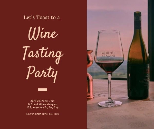 gathering, celebration, drink, Glass And Wine Tasting Party Facebook Post Template
