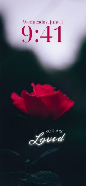 love, lock screen,  home screen, Valentine's Day Red Flower Phone Wallpaper Template