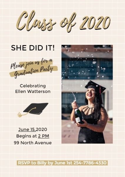 graduate, education, festival, Happy Graduation Party Invitation Template