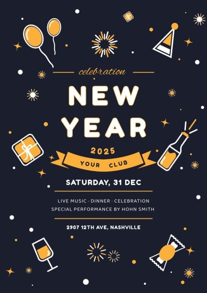 new years eve party poster