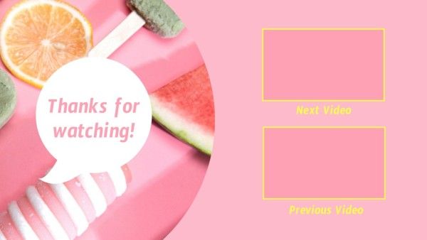 end cards, image shape, Pink Waterlemon Fruit Social Media Background Video Subscribe Youtube End Screen Template