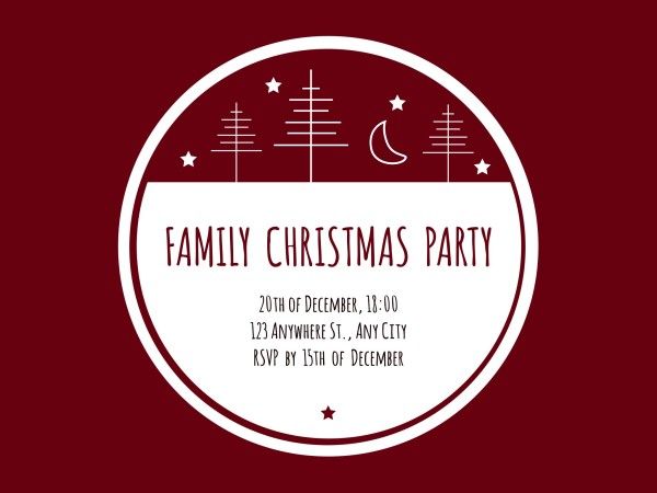 event, holiday, celebration, Family christmas party Card Template