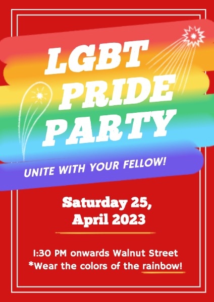 Red Pride Party Invitation Flyer