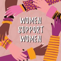 march 8, women's rights, support, Brown Purple Cartoon International Women's Day Instagram Post Template