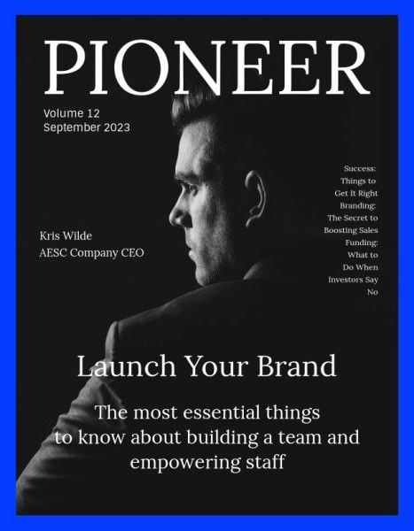 entrepreneur, man, business, Black Pioneer Company Leader Magazine Book Magazine Cover Template