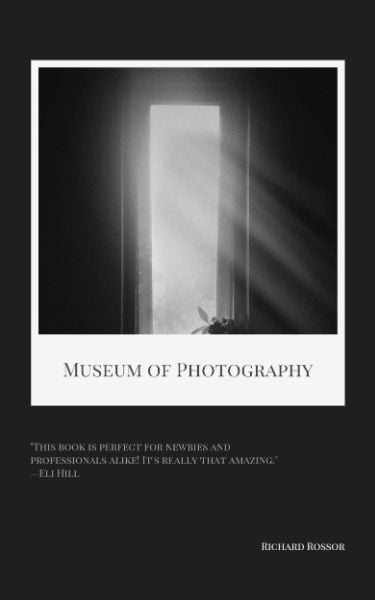 photographer, door, reading, Black And White Photography Museum Book Cover Template