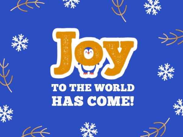 Blue Joy Christmas Wishes Card